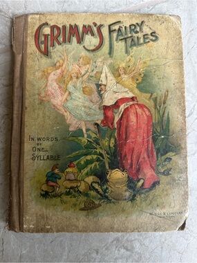 1896 Grimm’s Fairy Tales In Words Of One Syllable Hurst & Company hardcover book